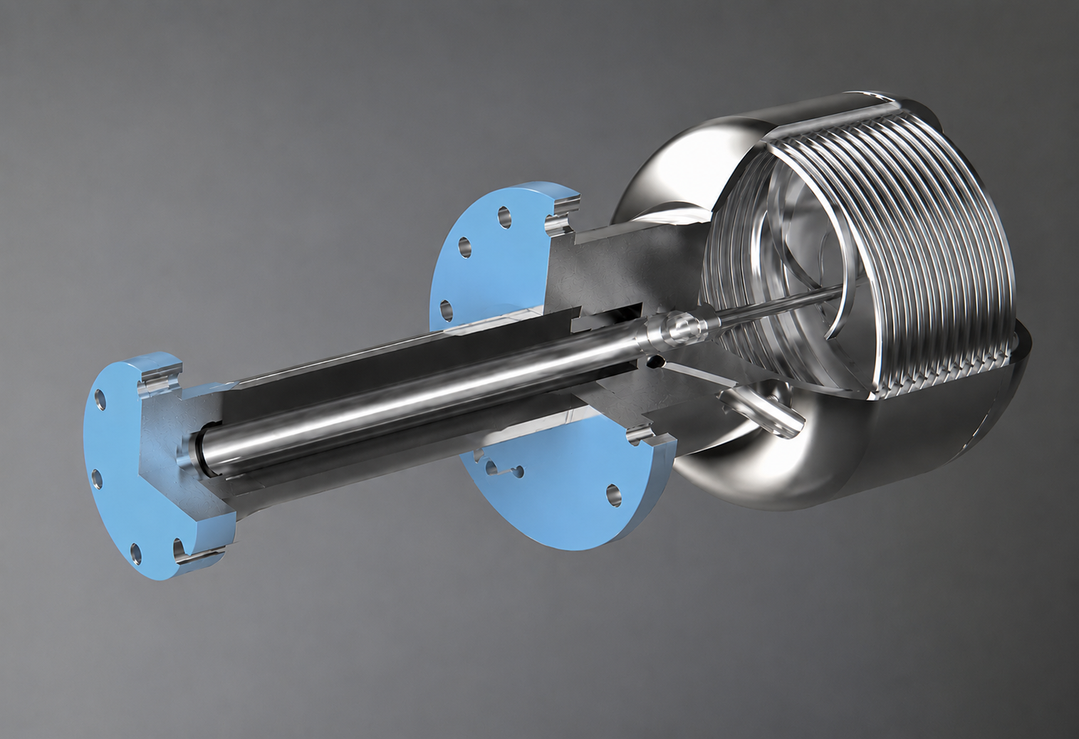 Cryogenic finger cutaway assembly rendering