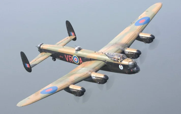 Avro Lancaster heavy bomber in flight