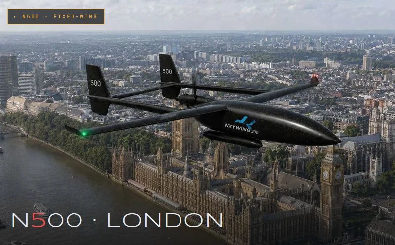 NXYWING 500 fixed-wing UAV over London